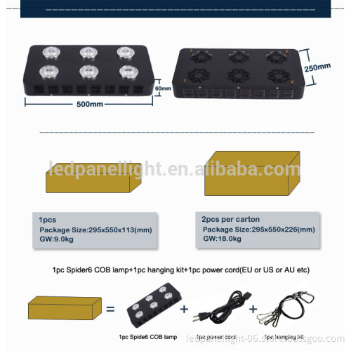 High quality Spider COB led grow light with CE&RoHS Approved 540W COB led grow light